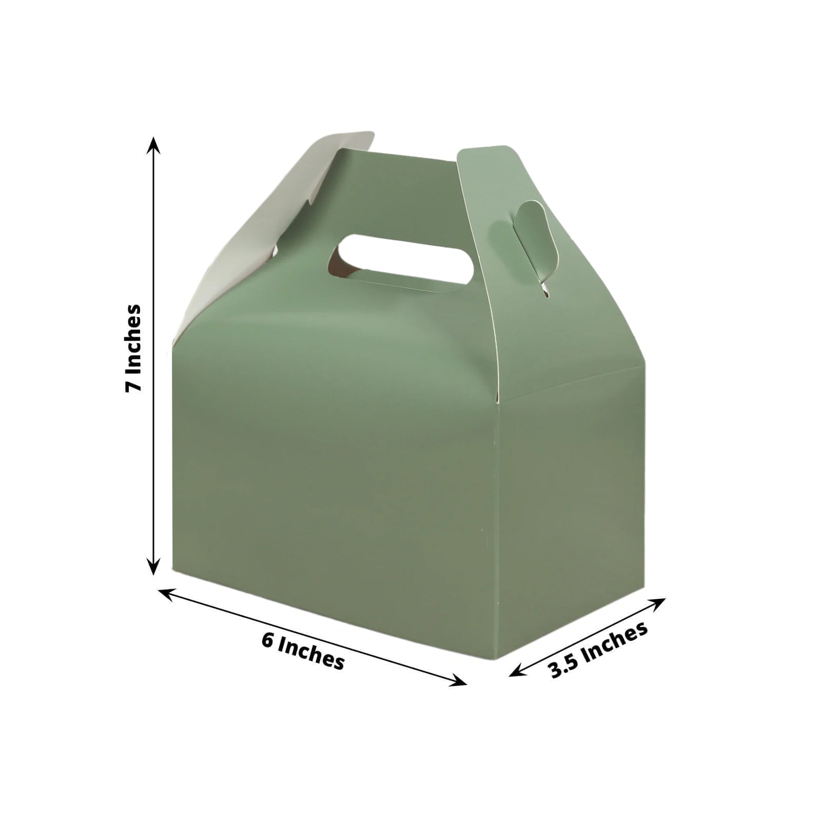 25 Pack Candy Gift Tote Gable Boxes, Dusty Sage Green Party Favor Treat Boxes - 6"x3.5"x7" - Bell Racket Store