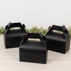 25 Pack Candy Gift Tote Gable Boxes, Matte Black Party Favor Treat Boxes - 6"x3.5"x7" - Bell Racket Store