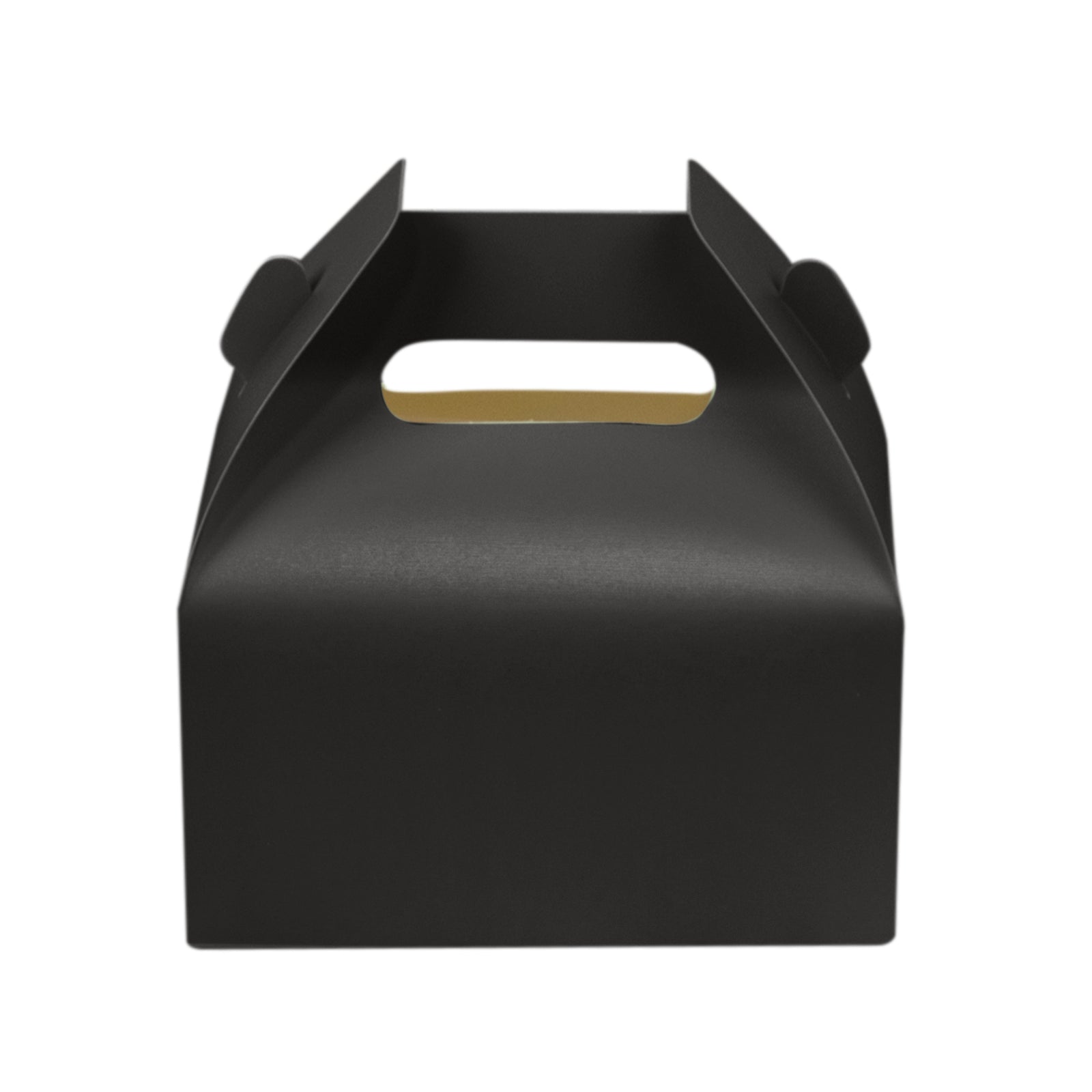 25 Pack Candy Gift Tote Gable Boxes, Matte Black Party Favor Treat Boxes - 6"x3.5"x7" - Bell Racket Store