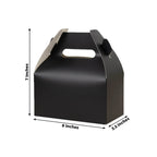 25 Pack Candy Gift Tote Gable Boxes, Matte Black Party Favor Treat Boxes - 6"x3.5"x7" - Bell Racket Store
