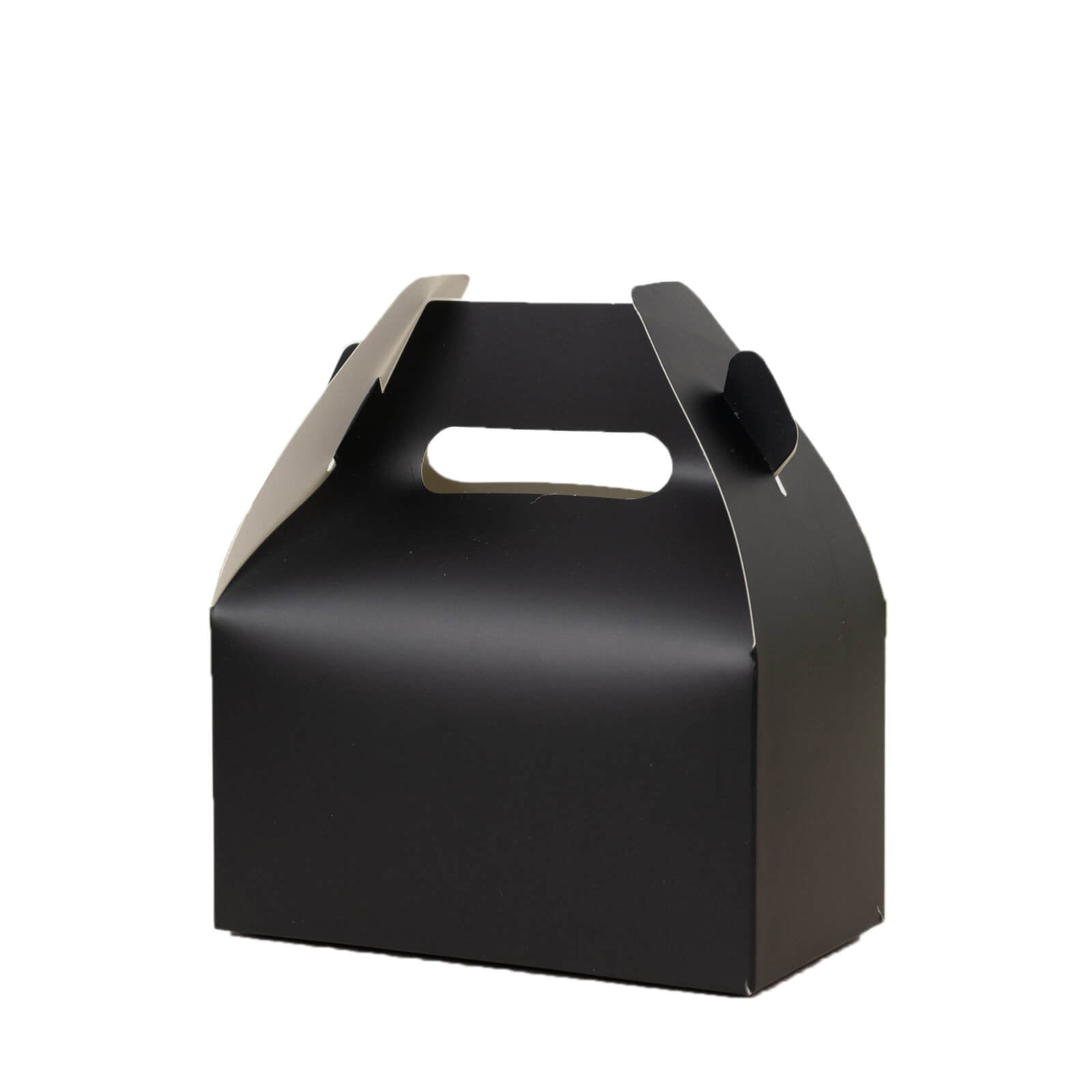 25 Pack Candy Gift Tote Gable Boxes, Matte Black Party Favor Treat Boxes - 6"x3.5"x7" - Bell Racket Store