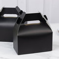 25 Pack Candy Gift Tote Gable Boxes, Matte Black Party Favor Treat Boxes - 6"x3.5"x7" - Bell Racket Store