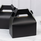 25 Pack Candy Gift Tote Gable Boxes, Matte Black Party Favor Treat Boxes - 6"x3.5"x7" - Bell Racket Store