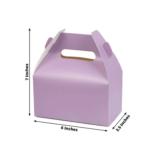 25 Pack Candy Gift Tote Gable Boxes, Matte Lavender Lilac Party Favor Treat Boxes - 6"x3.5"x7" - Bell Racket Store