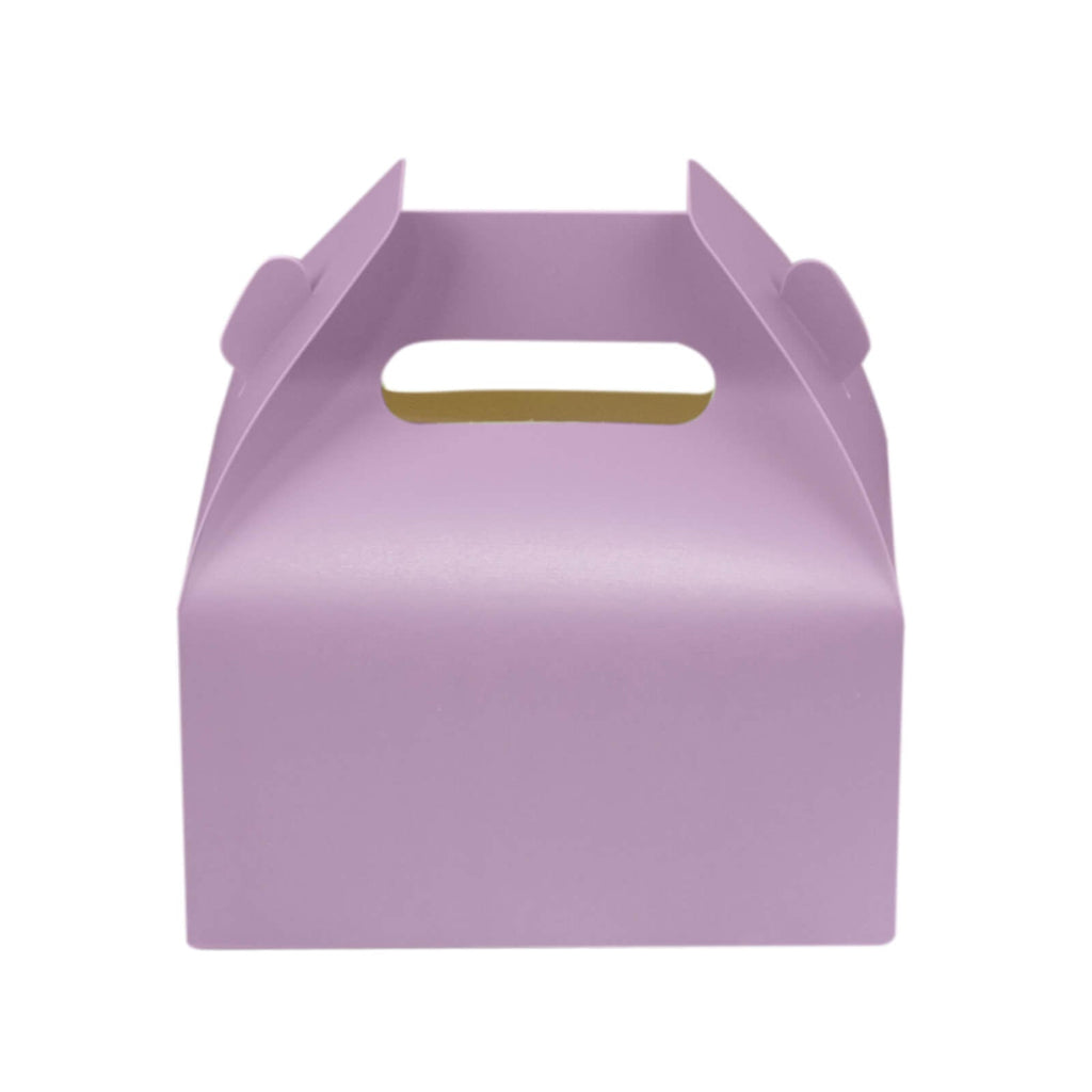 25 Pack Candy Gift Tote Gable Boxes, Matte Lavender Lilac Party Favor Treat Boxes - 6"x3.5"x7" - Bell Racket Store