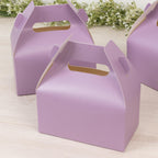 25 Pack Candy Gift Tote Gable Boxes, Matte Lavender Lilac Party Favor Treat Boxes - 6"x3.5"x7" - Bell Racket Store