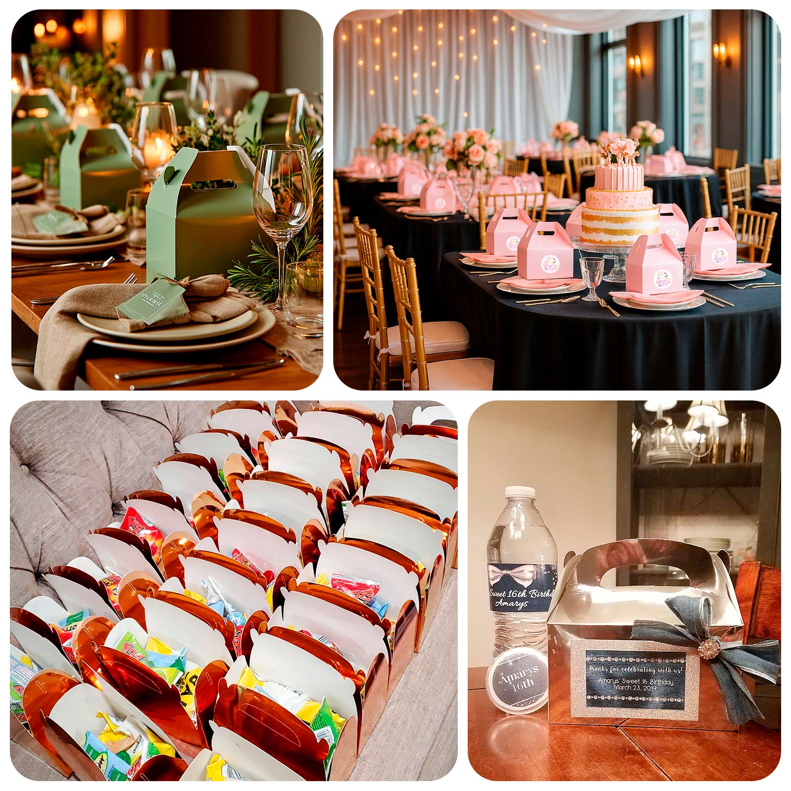 25 Pack Candy Gift Tote Gable Boxes, Matte Nude Party Favor Treat Boxes - 6"x3.5"x7" - Bell Racket Store