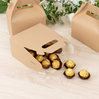 25 Pack Candy Gift Tote Gable Boxes, Matte Nude Party Favor Treat Boxes - 6"x3.5"x7" - Bell Racket Store