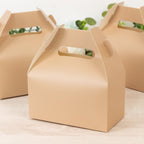 25 Pack Candy Gift Tote Gable Boxes, Matte Nude Party Favor Treat Boxes - 6"x3.5"x7" - Bell Racket Store
