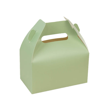 25 Pack Candy Gift Tote Gable Boxes, Matte Sage Green Party Favor Treat Boxes - 6"x3.5"x7" - Bell Racket Store