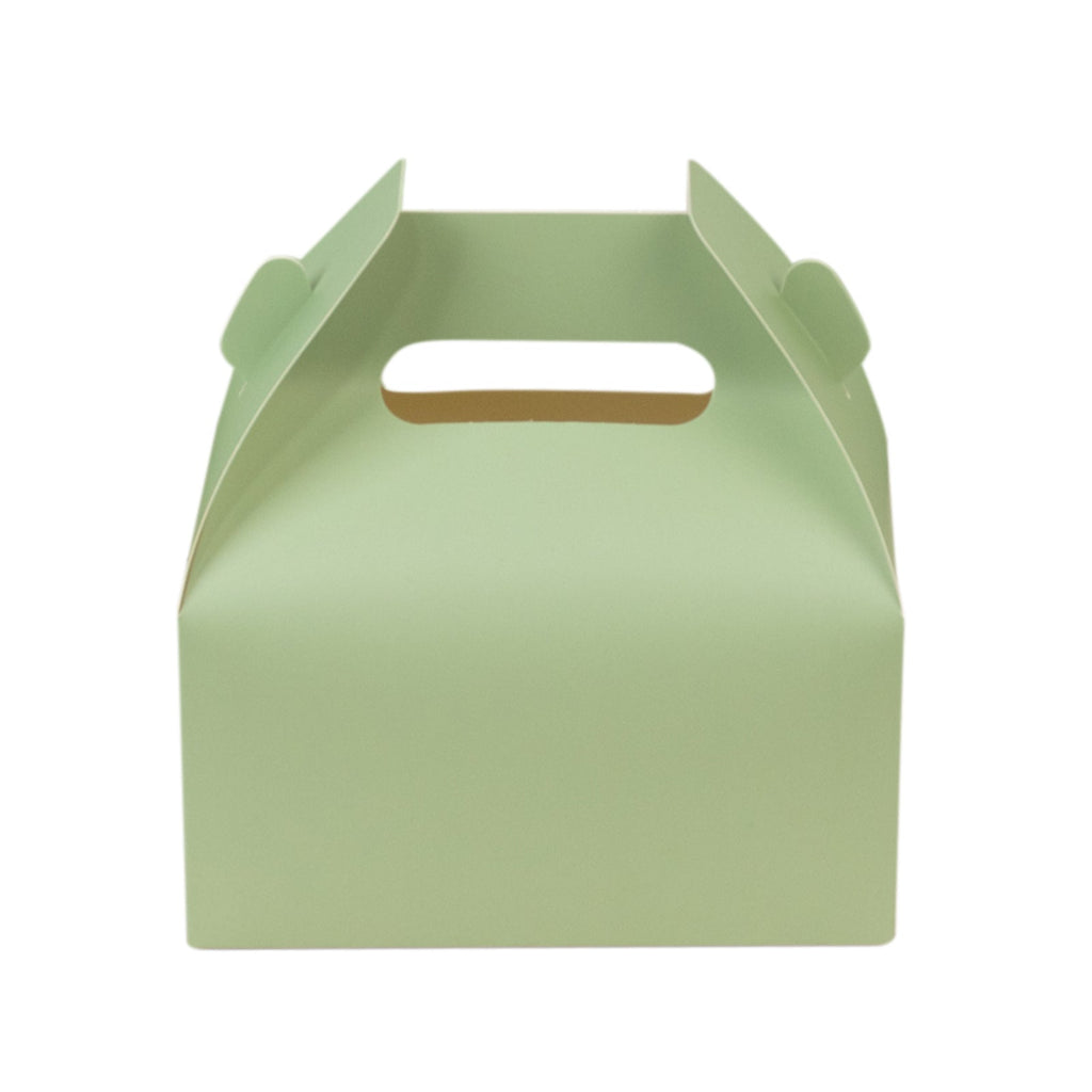 25 Pack Candy Gift Tote Gable Boxes, Matte Sage Green Party Favor Treat Boxes - 6"x3.5"x7" - Bell Racket Store