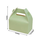 25 Pack Candy Gift Tote Gable Boxes, Matte Sage Green Party Favor Treat Boxes - 6"x3.5"x7" - Bell Racket Store