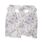25 Pack Candy Treat Tote Boxes in French Toile Pattern - Matte Lavender and White Party Favor Gable Boxes, Cardstock Paper - 6"x3.5"x7" - Bell Racket Store