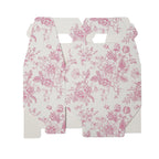 25 Pack Candy Treat Tote Boxes in French Toile Pattern - Matte Pink and White Party Favor Gable Boxes, Cardstock Paper - 6"x3.5"x7" - Bell Racket Store