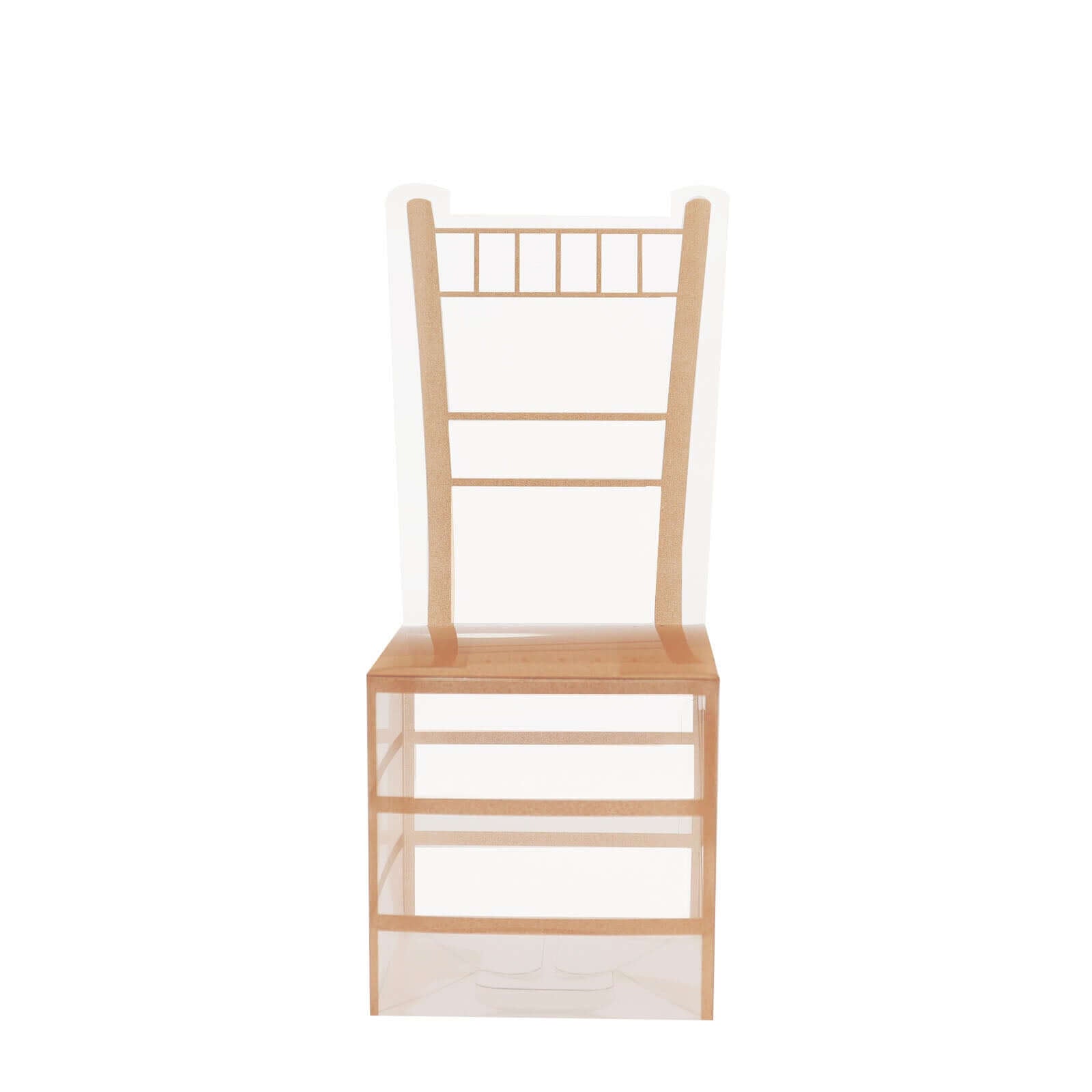 25 Pack Clear and Gold PVC Chiavari Chair - Shaped Party Favor Candy Gift Boxes - 2"x5" - Bell Racket Store