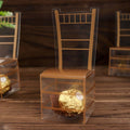 25 Pack Clear and Gold PVC Chiavari Chair - Shaped Party Favor Candy Gift Boxes - 2"x5" - Bell Racket Store