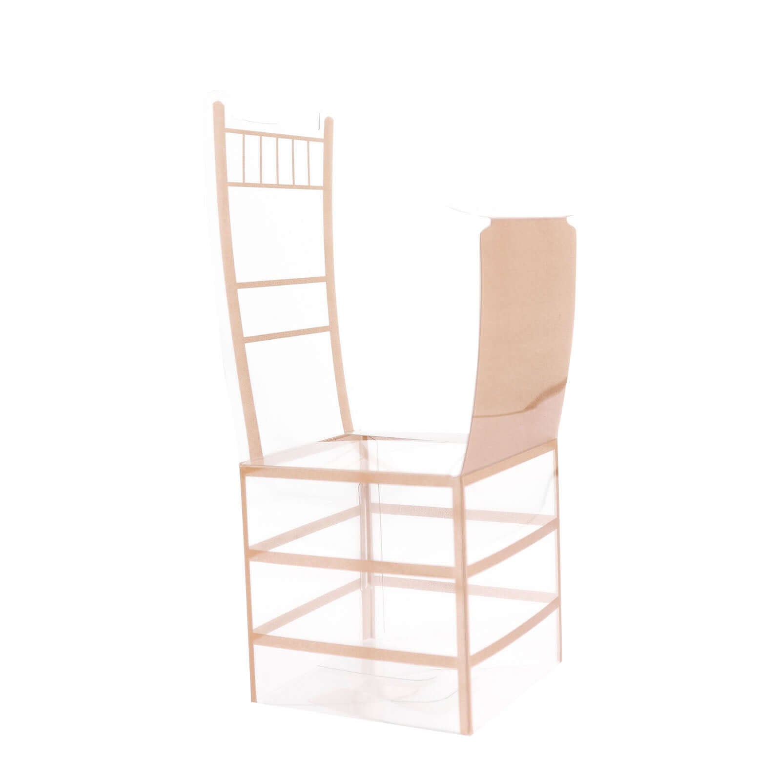 25 Pack Clear and Gold PVC Chiavari Chair - Shaped Party Favor Candy Gift Boxes - 2"x5" - Bell Racket Store
