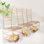 25 Pack Clear and Gold PVC Chiavari Chair - Shaped Party Favor Candy Gift Boxes - 2"x5" - Bell Racket Store