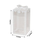 25 Pack Clear Rectangle Candy Gift Boxes With Bowknot and White Lace Pattern, 4" Transparent Plastic Party Favor Boxes - 2"x2"x4" - Bell Racket Store