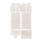 25 Pack Clear Rectangle Candy Gift Boxes With Bowknot and White Lace Pattern, 4" Transparent Plastic Party Favor Boxes - 2"x2"x4" - Bell Racket Store