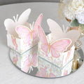 25 - Pack Disposable Food Trays White/Pink Glitter Butterfly Design Cardstock - Whimsical Disposable Serving Tray Food Boats for Girls Birthday Baby Shower Party Supplies 6"x7" - Bell Racket Store