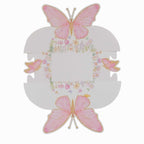 25 - Pack Disposable Food Trays White/Pink Glitter Butterfly Design Cardstock - Whimsical Disposable Serving Tray Food Boats for Girls Birthday Baby Shower Party Supplies 6"x7" - Bell Racket Store