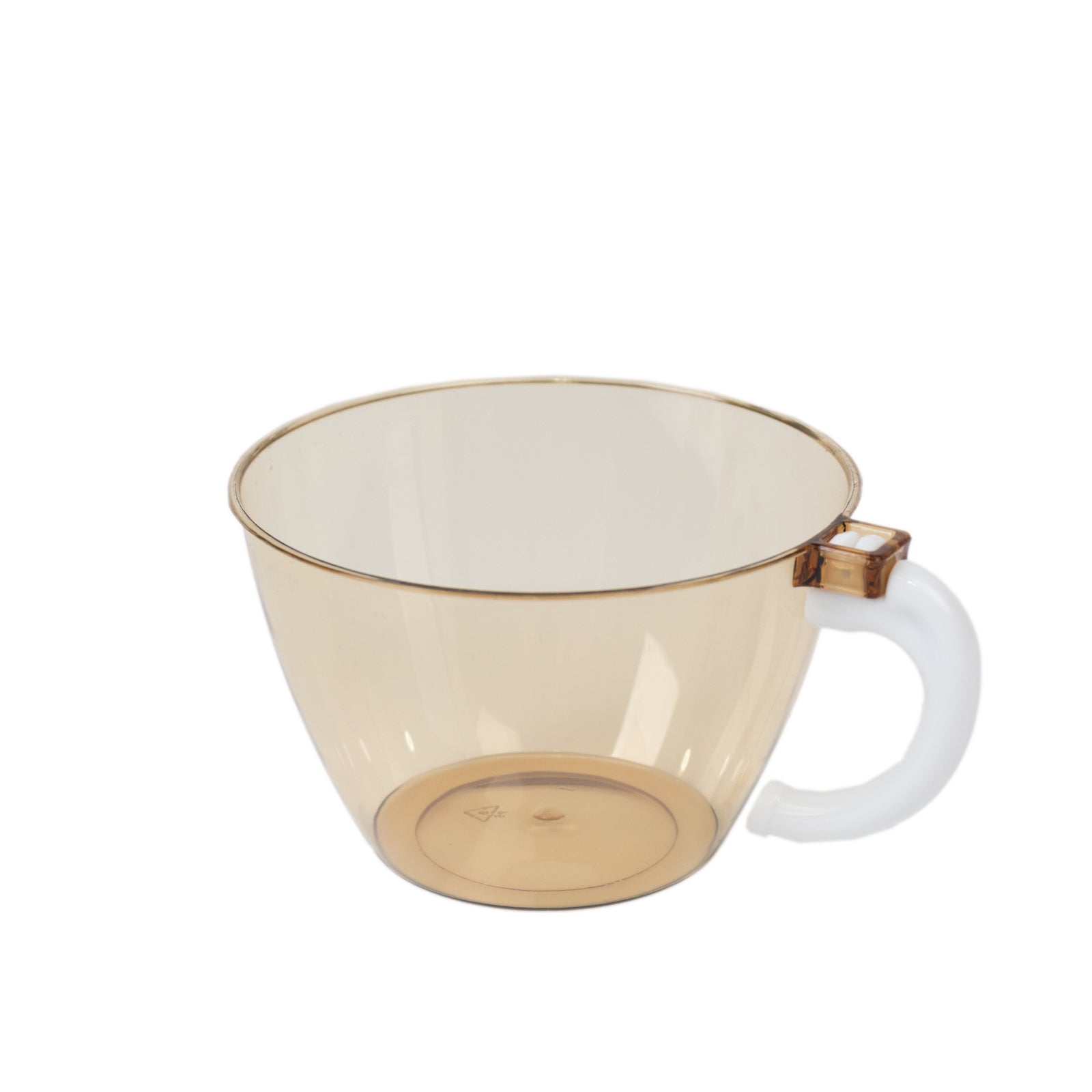 25 - Pack Disposable Plastic Coffee Cups with Handles - 6oz Amber Gold Hard Tea Mugs for Hot Beverages - Bell Racket Store
