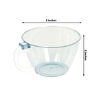 25 - Pack Disposable Plastic Coffee Cups with Handles - 6oz Transparent Dusty Blue Hard Tea Mugs for Hot Beverages - Bell Racket Store