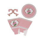 25 Pack Dusty Rose Mini Teacup and Saucer Party Favor Boxes with Rose Floral Print, Tea Time Candy Boxes - 4"x3" - Bell Racket Store