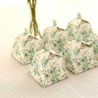25 Pack Eucalyptus Greenery Mini Teapot Party Favor Boxes, Tea Time Gift Boxes - 5"x4" - Bell Racket Store
