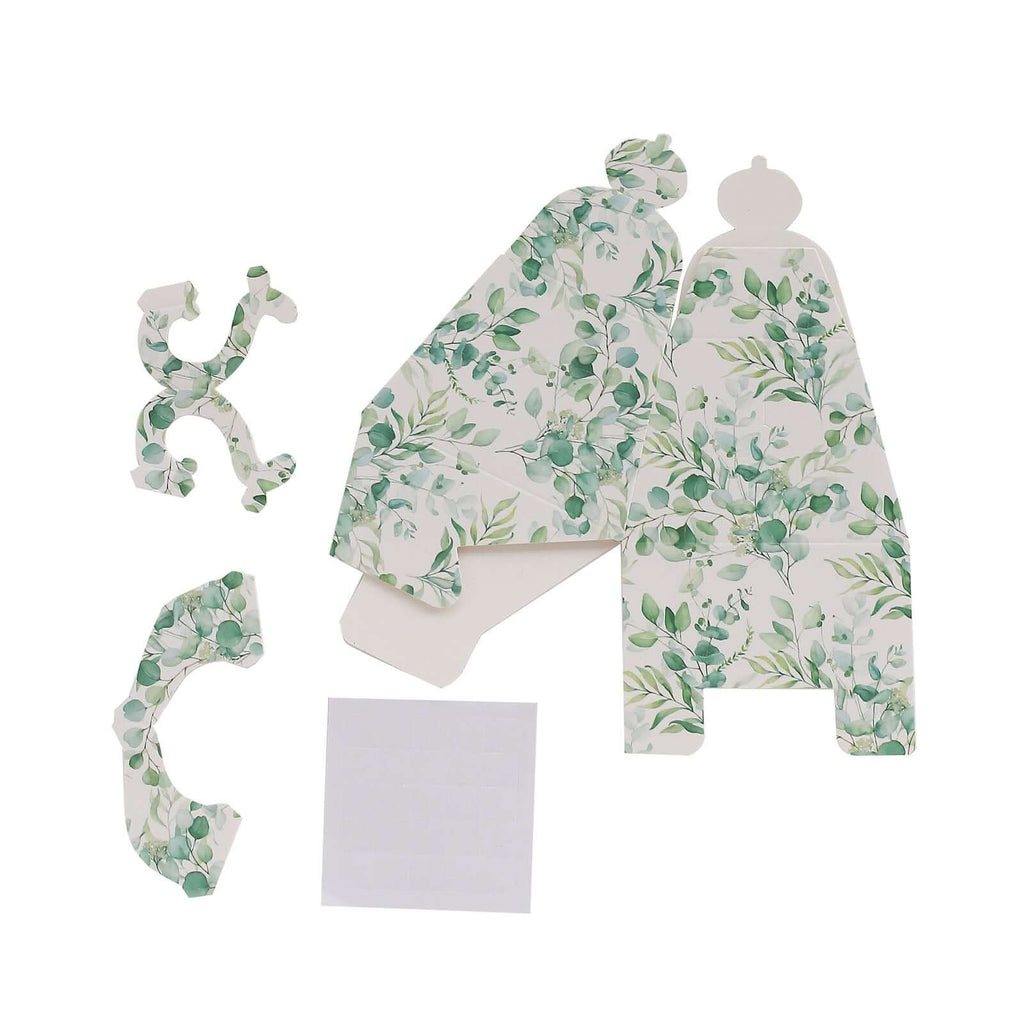 25 Pack Eucalyptus Greenery Mini Teapot Party Favor Boxes, Tea Time Gift Boxes - 5"x4" - Bell Racket Store