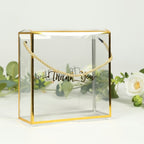 25 Pack Gold Trimmed Clear PVC Gift Boxes with Rope Handles and Thank You Print, Square Transparent Portable Candy Favor Boxes - 8"x8" - Bell Racket Store