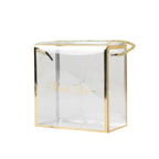 25 Pack Gold Trimmed Clear PVC Gift Boxes with Rope Handles and Thank You Print, Transparent Portable Candy Favor Boxes - 5.5"x5.5" - Bell Racket Store