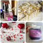 25 Pack Gold Trimmed Clear PVC Gift Boxes with Rope Handles and Thank You Print, Transparent Portable Candy Favor Boxes - 5.5"x5.5" - Bell Racket Store