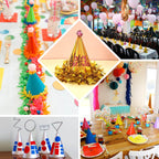 25 Pack Mixed Metallic Foil Cone Party Hats, Pre - Strung Paper Birthday Hats - 5"x7" - Bell Racket Store