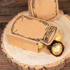 25 Pack Natural Mini Mason Jar Shaped Paper Party Favor Boxes With Jute Rope Ties, Candy Gift Boxes - 5"x3" - Bell Racket Store