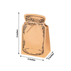 25 Pack Natural Mini Mason Jar Shaped Paper Party Favor Boxes With Jute Rope Ties, Candy Gift Boxes - 5"x3" - Bell Racket Store