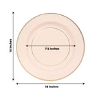 25 - Pack Paper 10" Round Dinner Plates in Blush Sunray Design with Gold Rim - Disposable Heavy Duty 350GSM Party Plates - Bell Racket Store
