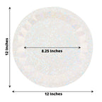 25 - Pack Paper 12" Round Charger Plates in Iridescent with Geometric Prism Design - Disposable 400GSM Serving Trays - Bell Racket Store