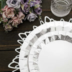 25 - Pack Paper 12" Round Charger Plates in Metallic Silver with Geometric Prism Design - Disposable 400GSM Serving Trays - Bell Racket Store