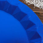 25 - Pack Paper 12" Round Charger Plates in Royal Blue with Geometric Prism Design - Disposable 400GSM Serving Trays - Bell Racket Store