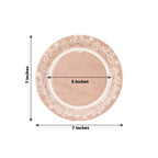 25 - Pack Paper 7" Round Dessert Plates in Natural Burlap Print with Floral Lace Rim - Disposable Rustic Appetizer Salad Plates for Farmhouse Weddings & Celebrations - Bell Racket Store