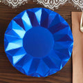 25 - Pack Paper 7" Round Dessert Plates in Royal Blue with Geometric Prism Rim - Disposable 400GSM Appetizer Salad Plates - Bell Racket Store