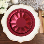 25 - Pack Paper 9" Round Dinner Plates in Burgundy with Geometric Prism Rim - Disposable 400GSM Party Plates - Bell Racket Store