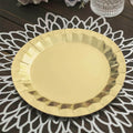 25 - Pack Paper 9" Round Dinner Plates in Metallic Gold with Geometric Prism Rim - Disposable 400GSM Party Plates for Banquets & Celebrations - Bell Racket Store