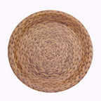 25 - Pack Paper 9" Round Dinner Plates Natural with Woven Rattan Print - Rustic Farmhouse Disposable 300GSM Party Plates for Country Chic Celebrations - Bell Racket Store