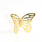 25 - Pack Paper Butterfly Place Card Holders Gold with White Printable Cards - 3D Free Standing Table Number Stands 3"x5" - Bell Racket Store