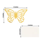 25 - Pack Paper Butterfly Place Card Holders Gold with White Printable Cards - 3D Free Standing Table Number Stands 3"x5" - Bell Racket Store