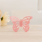 25 - Pack Paper Butterfly Place Card Holders Pink with White Printable Cards - 3D Free Standing Table Number Stands 3"x5" - Bell Racket Store