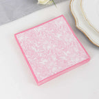 25 - Pack Paper Cocktail Napkins with French Toile Print White/Pink - Highly Absorbent 2 Ply Disposable Napkins 6.25"x6.25" - Bell Racket Store